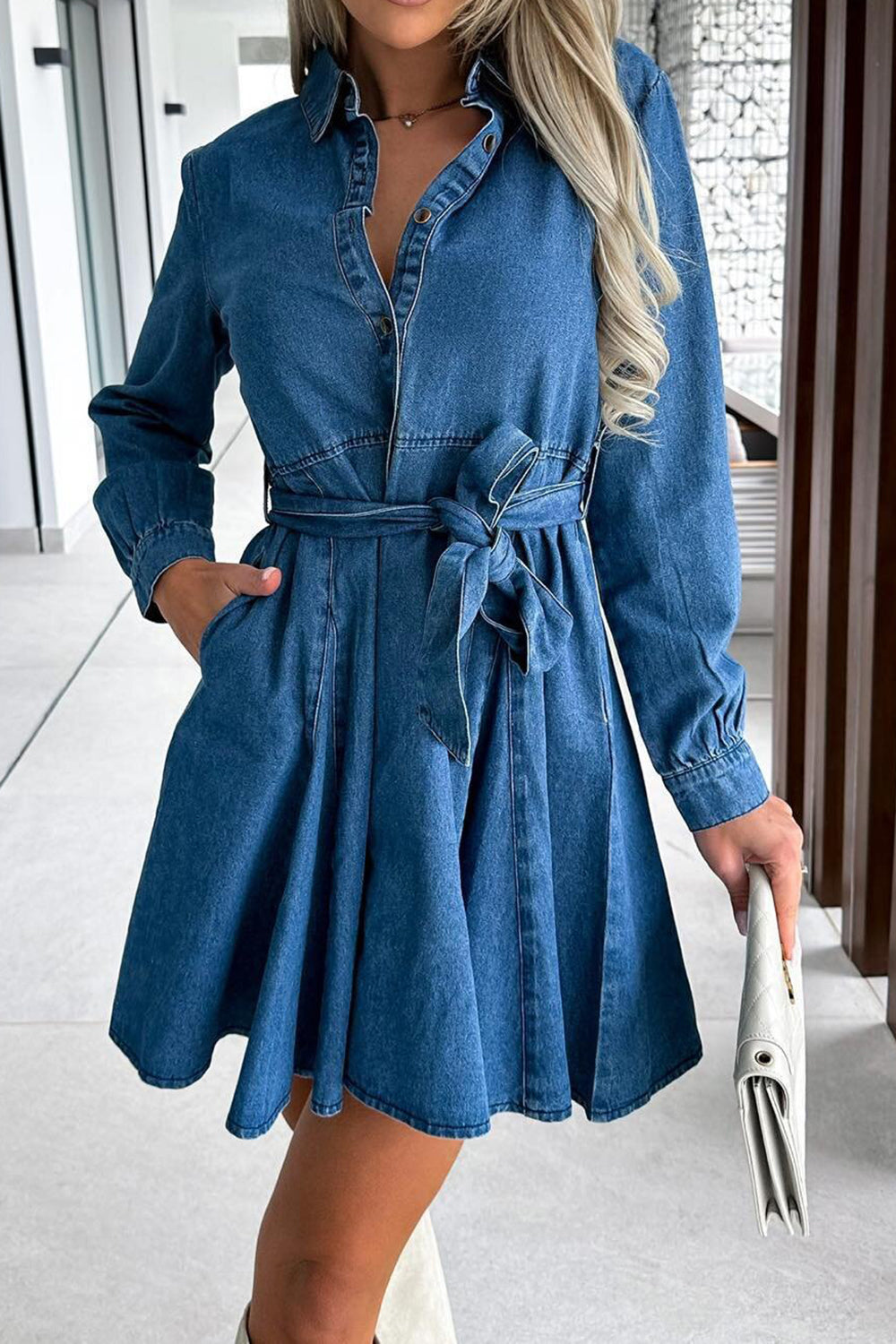 NEW “Sierra” Tied Denim Chic Dress