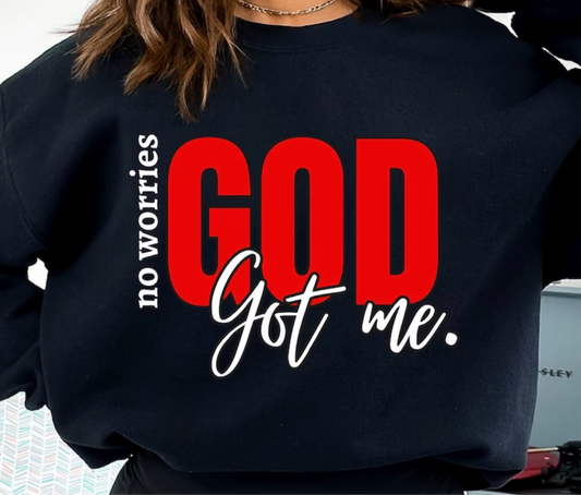 "No Worries God's Got Me" : Classic Unisex Crewneck Sweatshirt