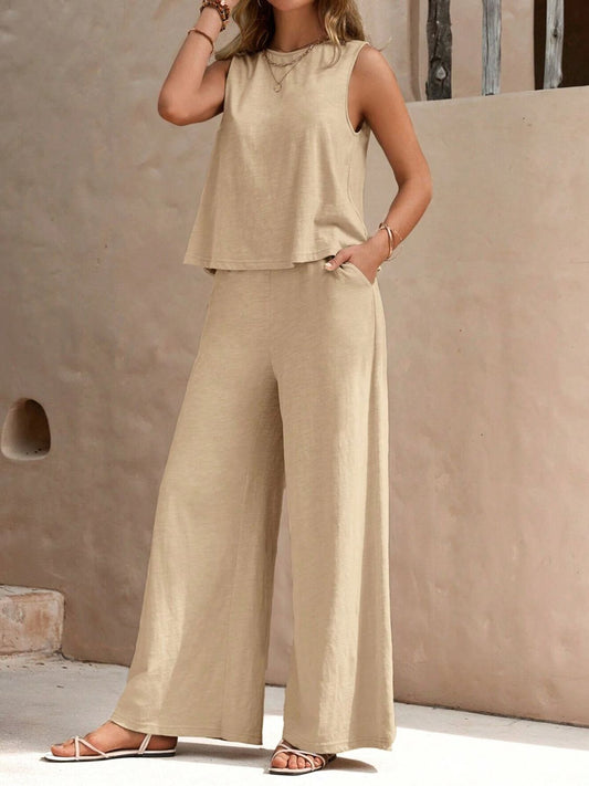 NEW “Rosalinda” Sleeveless Wide Pants Set